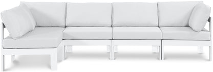 Nizuc - Outdoor Patio 5 Piece Modular Sectional With White Frame