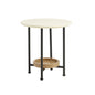 Oval End Table - White / Natural