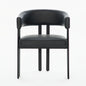 Modern Dining Upholstered Barrel Chair With Curved Back And Armrests
