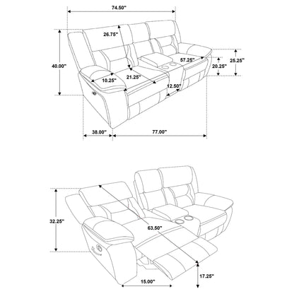 Brazelton - Glider Loveseat With Console