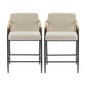 Mid Century Modern Counter Stool Set With Iron Frame