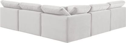Indulge - Velvet 5 Piece Modular Corner Armless Sectional