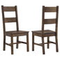 Ladder Back Dining Chairs With Straight Seat (Set of 2) - Brown