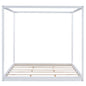 Wood Canopy Platform Bed With Support Legs And Airflow Slats