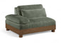 Turin - Chenille Fabric Upholstered Modular Arm Chair - Walnut Base