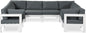 Nizuc - Outdoor Patio 8 Piece Modular Sectional With White Frame