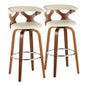 Gardenia - Mid Century Modern Fixed Height Barstool With Swivel With Round Footrest (Set of 2)