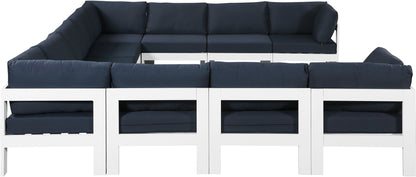 Nizuc - Outdoor Patio 11 Piece Modular Sectional With White Frame