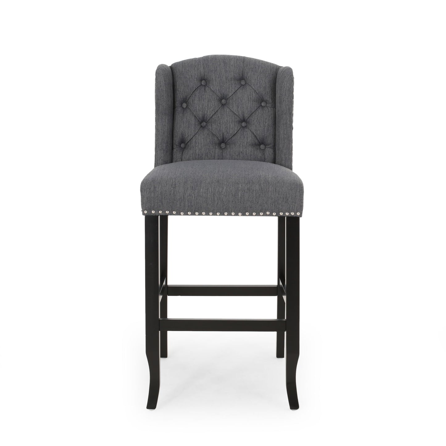 Vienna - Contemporary Fabric Tufted Wingback Counter Stools (Set of 2)