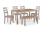 Harperfeld - Dining Room Table Set (Set of 6) - Natural / Gray