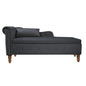 Chaise Lounge Indoor, Lounge Chair For Bedroom With Storage & Pillow, Modern Upholstered Rolled Arm Chase Lounge For Sleeping With Nailhead Trim For Living Room Bedroom Office