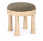 Larea - Linen Textured Fabric Ottoman - Natural Base