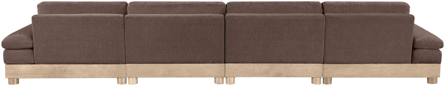 Turin - Chenille Fabric Upholstered Modular Sectional - Brown