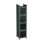 Glass Door Cabinet With Tier Storage