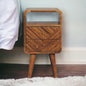 Lille - Mini Curved Nightstand - Oak