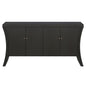 Refined Industrial 4 Door Credenza With Arc Legs & Clasps