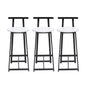Modern Bar Stools With Backrest For Kitchen (Set of 3)