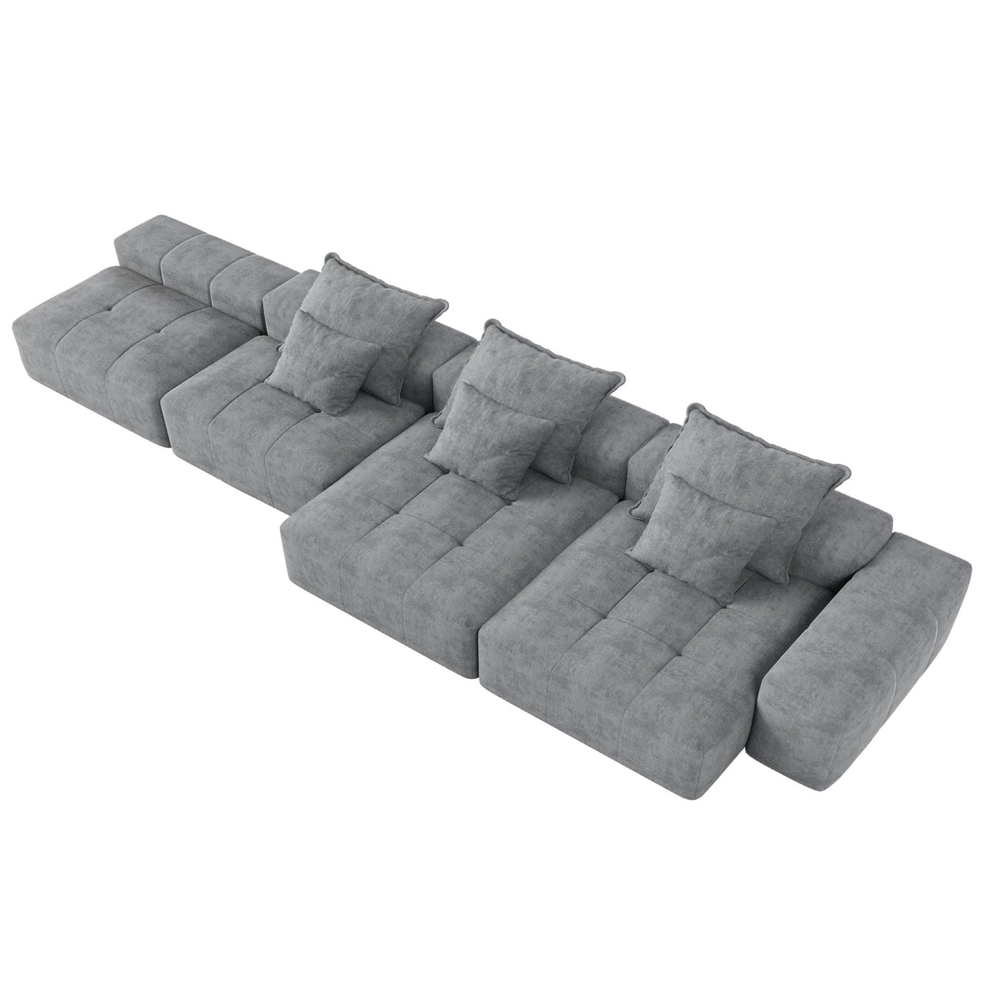 Modern Oversized Diy Combination Modular Sectional Sofa With Pillows