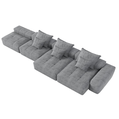 Modern Oversized Diy Combination Modular Sectional Sofa With Pillows