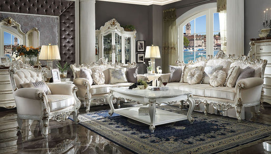 Picardy II - Sofa With 7 Pillows - Fabric & Antique Pearl