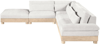 Turin - Chenille Fabric Upholstered Modular Sectional - White