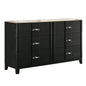 Opel - 6 Drawer Dresser - Black