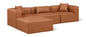 Cube - 4 Piece Modular Sectional With Chaise - Cognac