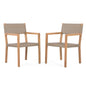 Outdoor Dining Chairs For Patios, Gardens (Set of 2) - Light Brown Multi / Light Teak
