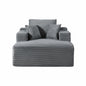 Convertible Chaise Lounge Chair With Wide Armrest & Throw Pillows