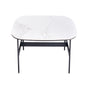 Modern Rectangular Rock Plate Coffee Table Open Space Design Golden Metal Frame Minimalist Living Room Center Table For Lounge Office - Black White