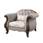 Miyeon - Chair With Pillow - Fabric & Cherry