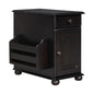 Vintage Flip Top Side Table With USB Ports