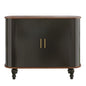 Fluted Liquor & Coffee Bar Cabinet With 6 Wine Racks And 3 Glass Holders