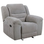 Sebring - Upholstered Glider Recliner Chair With Manual Recline And Smooth Gliding Motion - Gray