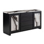 Stacey - Buffet With Storage Drawers And Marble Detailing - Black / Marble