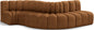 Arc - Velvet 5 Piece Modular Sofa - Saddle