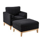 Oversized 360 Degree Swivel Barrel Accent Chair And Ottoman Set With Storage