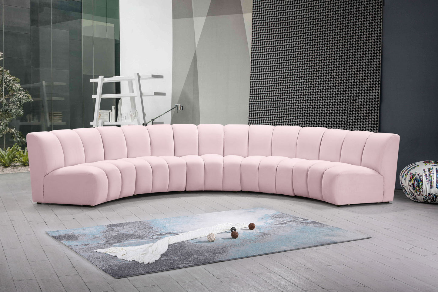 Infinity - 5 Piece Velvet Modular Sectional