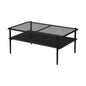 Rectangle Coffee Table With Tempered Glass Top And Legs, Modern Table For Living Room