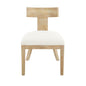Contemporary Fabric Upholstered Side Dining Chairs Set With Curved Back