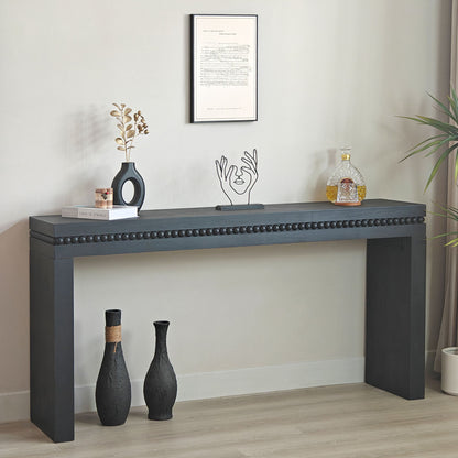 Modern Rustic Wood Table, Rectangular Living Room Center Table With Floating Top Design