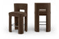 Zuno - Velvet Performance Fabric Upholstered Bar Stool (Set of 2)
