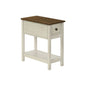 Accent End Table, 2 Tier, Narrow, Lamp, Storage Drawer, Charming Design