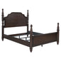 4 Poster California King Bed With Serpentine Headboard - Dark Oak