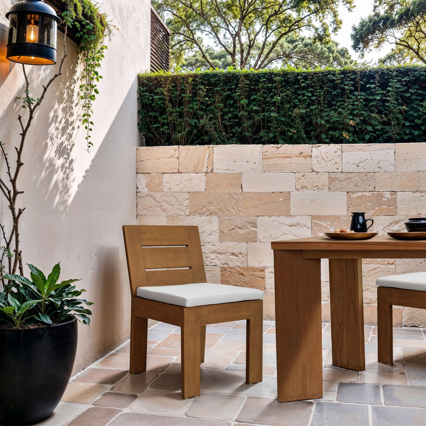 Mirella - Water Resistant Fabric Upholstered Outdoor Patio Dining Side Chair