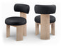 Atelier - Vegan Leather Upholstered Dining Chair (Set of 2) - Painted Natural Frame