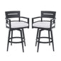 Outdoor Swivel Bar Chairs, 360 Degree Rotation, Ergonomic Backrest (Set of 2)