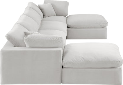 Comfy - 6 Piece Velvet Modular Double Chaise Sectional