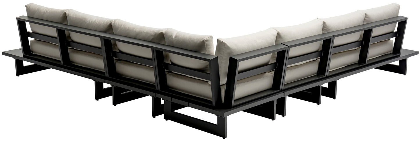 Maldives - 5 Piece Water Resistant Outdoor Patio Modular Sectional With Gray Base