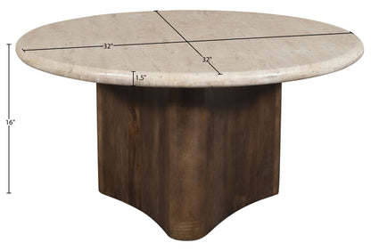 Pietra - Travertine And Mango Wood Table